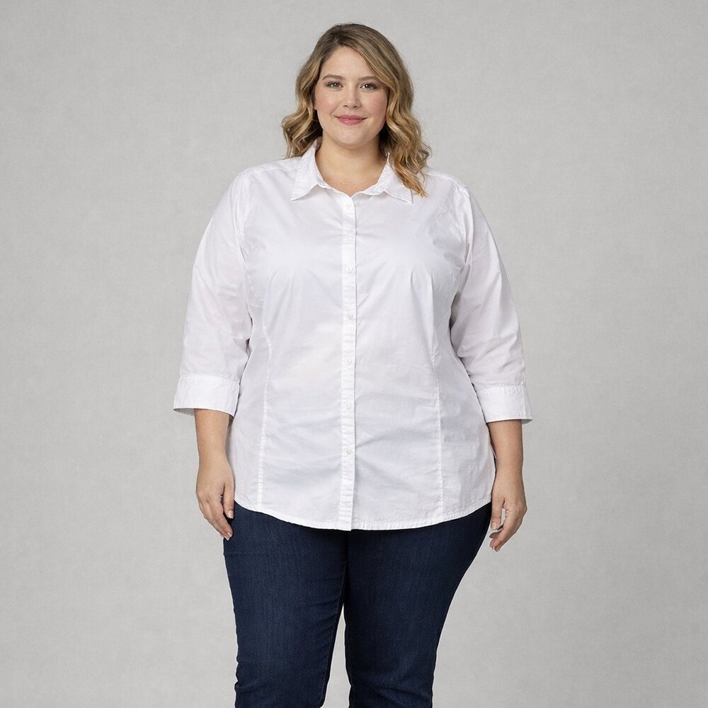 Columbia Women’s White Button Up Shirt Size 3X | Lightweight Outdoor Hiking Fish